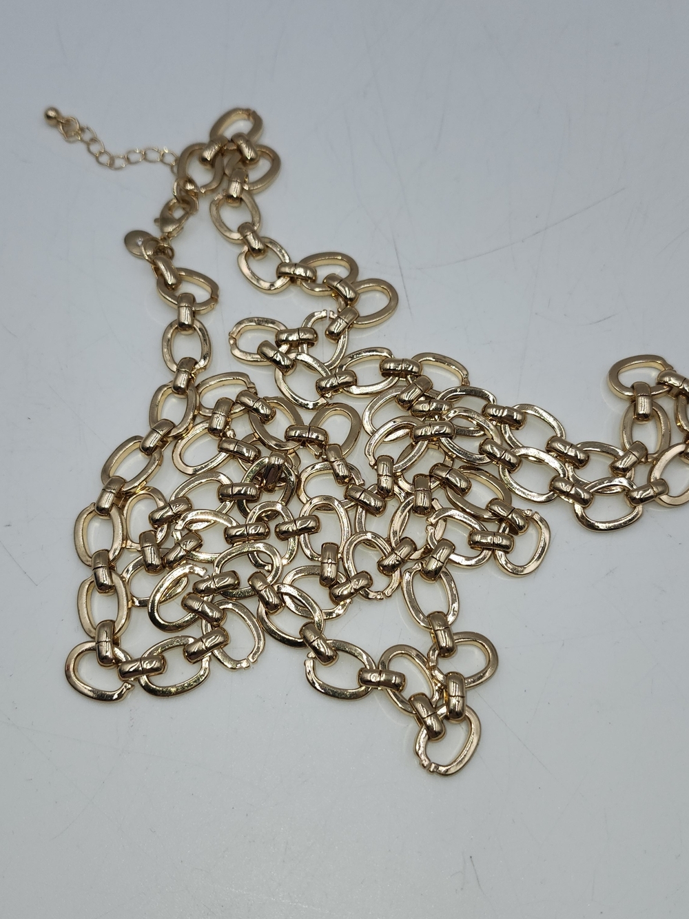 Danbury Mint necklace long gold plated oval link chain 20"